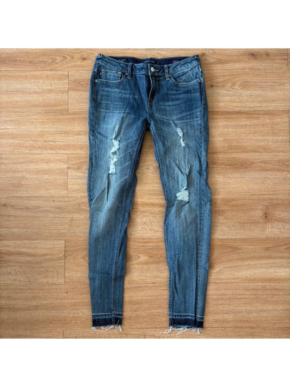 Vigoss The Chelsea Denim Distressed Skinny Jeans Blue Women’s Size 28